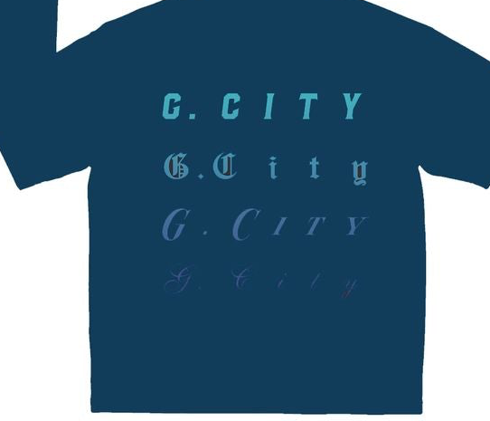G City Fonts Tee Navy